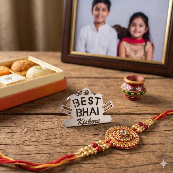 Personalised name metal Best Brother keychain