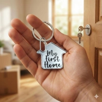 Personalised name metal House keychain_M1