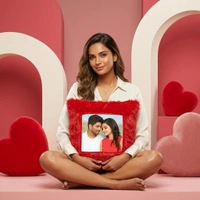 Personalized Fur Cushion Pillow With Photo | Square Shape Pillow