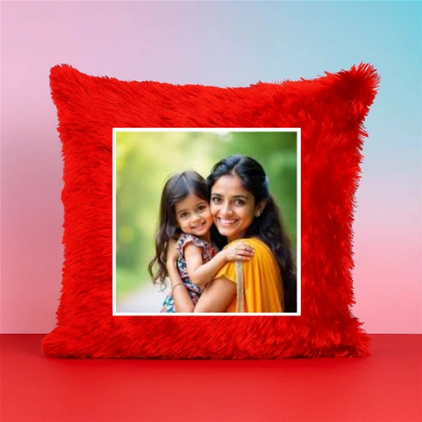 Personalized Fur Cushion For Mother Daughter