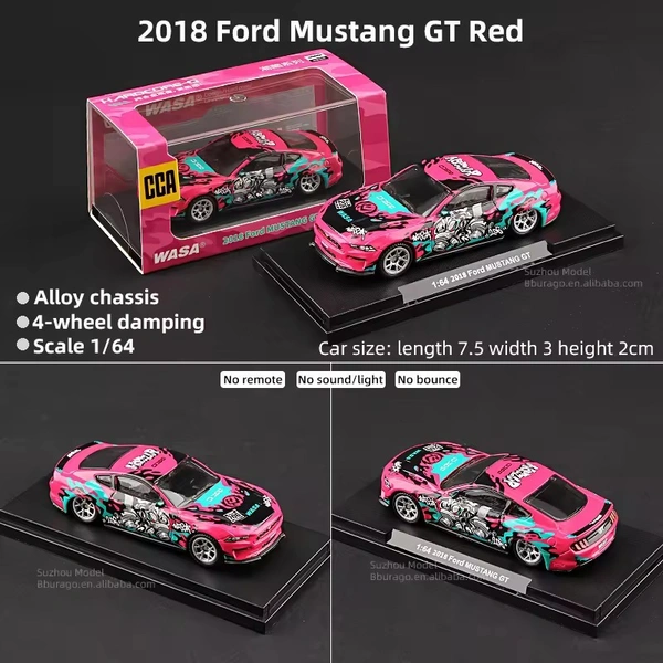 CCA 2018 Ford Mustang GT Red 1:64 Scale Diecast (With Acrylic Case) - Officially Licensed