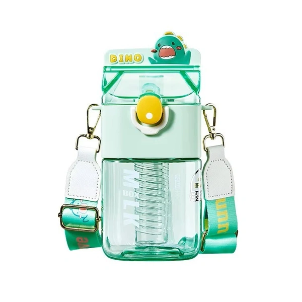 Cute Animal Square Bottle With Fruit-Infuser Partition - 950ml