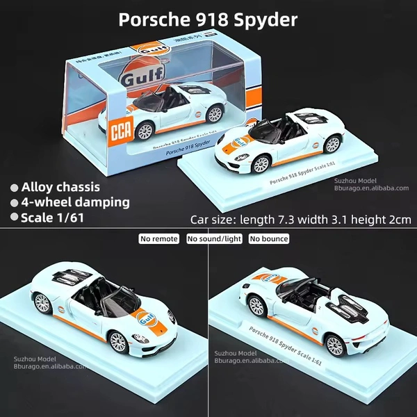 CCA Porsche 918 Spyder 1:61 Scale Diecast (With Acrylic Case) - Officially Licensed