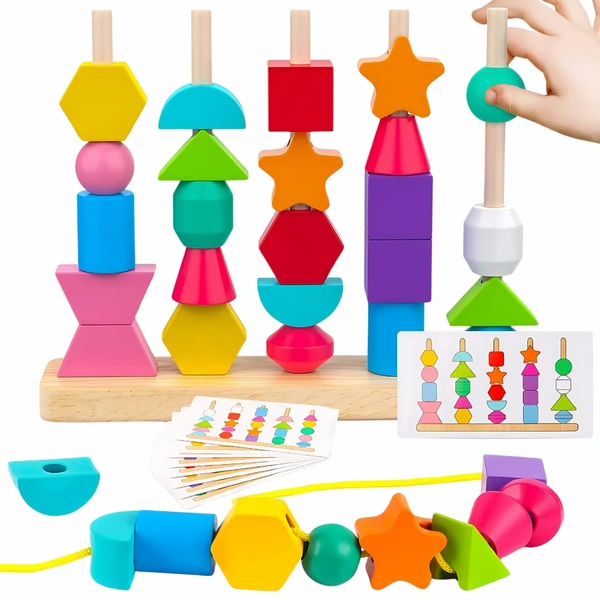 Wooden Shape Stacking & Pattern Learning Toy