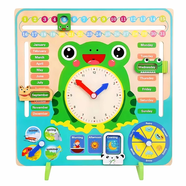Wooden Calendar & Time Learning Activity Board