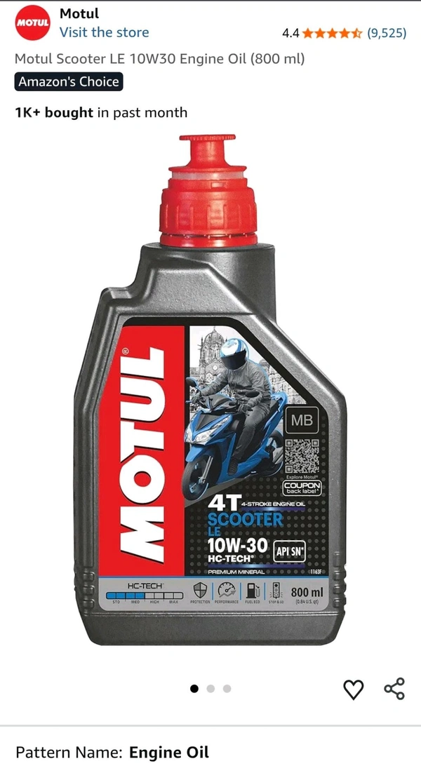 Motul Scooter Le MB 10W30 800ml