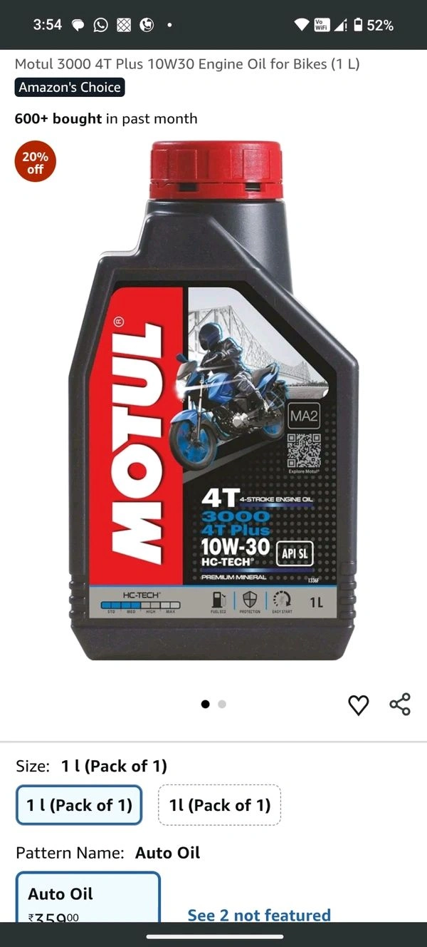 Motul 3000 Plus 10W30 1litre 