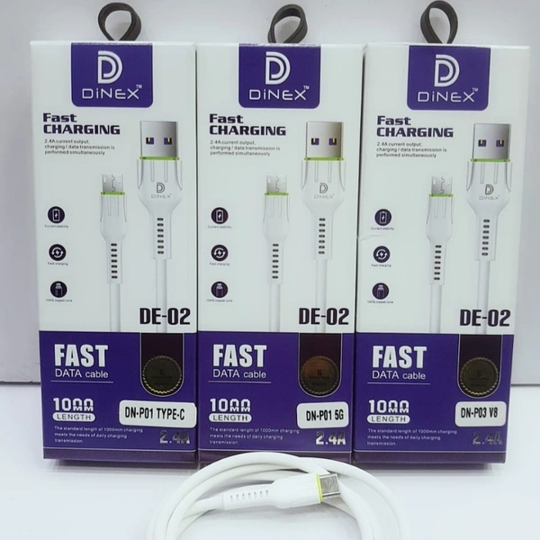Dinex 2.4 amp Data cable - 1 Meter , 6 Months 
