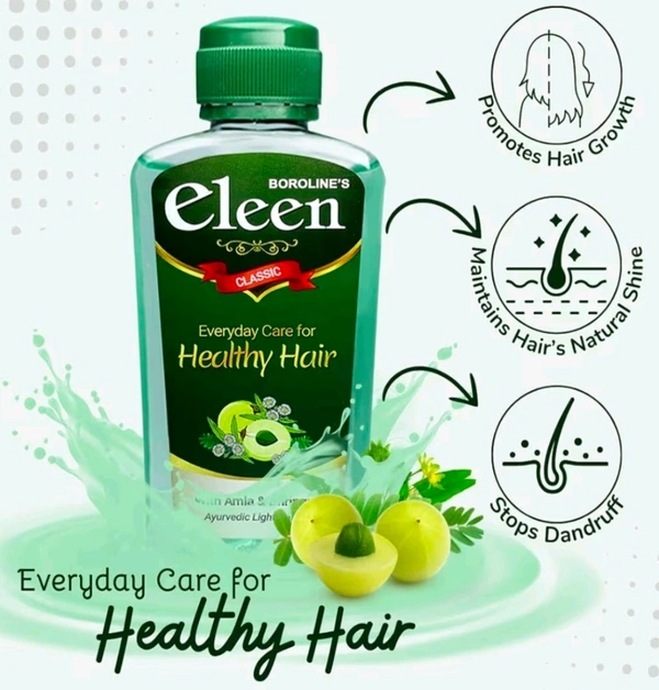 BOROLINE Eleen Classic Herbal Light Hair Oil 200 ml X 3 | With Amla & Bhringraj | Best Hair Growth & Anti Dandruff Hair Oil | Reduces Hair Fall | For Men & Women (Pack of 3)