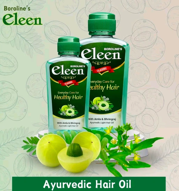 BOROLINE Eleen Classic Herbal Light Hair Oil 200 ml X 3 | With Amla & Bhringraj | Best Hair Growth & Anti Dandruff Hair Oil | Reduces Hair Fall | For Men & Women (Pack of 3)