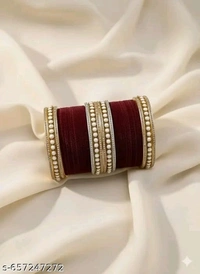 Red Pearl Work for Women & Girls (Pack of Both Hands) - 2.6