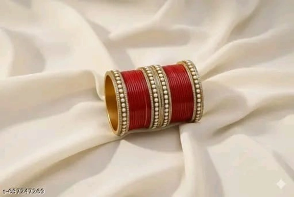 Red Pearl Work for Women & Girls (Pack of Both Hands) - 2.6