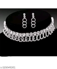 silver jewellery sets For girls & womens (Pack of 2 set) Baby jewellery set, silver jewelry, silver jewellery set for women, silver jewellery earrings, silver jewellery st for girls, silver jewellery combo, silver jewelry set for women - Free Size, Silver