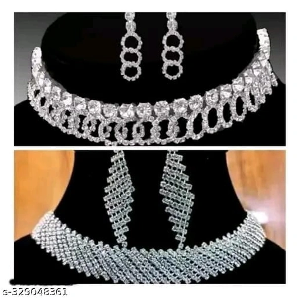 silver jewellery sets For girls & womens (Pack of 2 set) Baby jewellery set, silver jewelry, silver jewellery set for women, silver jewellery earrings, silver jewellery st for girls, silver jewellery combo, silver jewelry set for women - Free Size, Silver