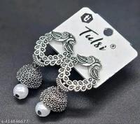 Silvar Plated Small Earrings ( Combo Of 6 Pair ) - Free Size, Silver