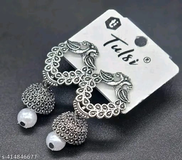 Silvar Plated Small Earrings ( Combo Of 6 Pair ) - Free Size, Silver
