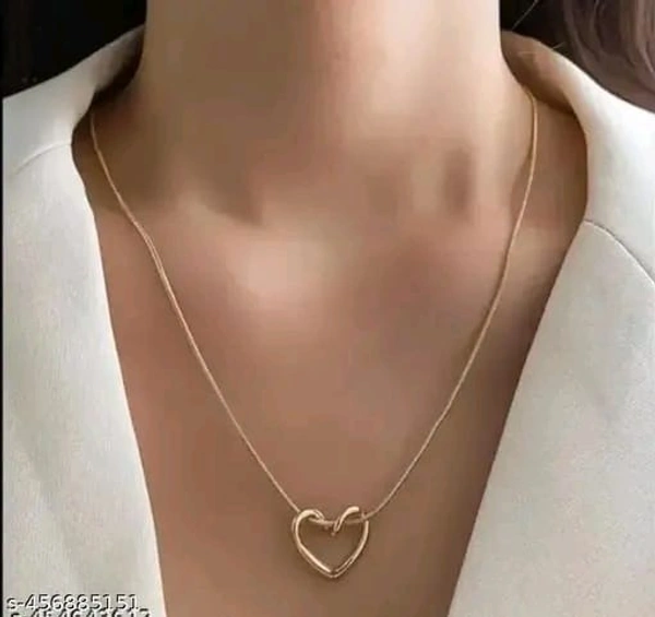 Gold Heart Shap Necklace Chain Fancy Micro Gold Plated Pendent Set For Girls And Women. Premium Stainless Steel Heart With Bow Pendant Necklace For Girls Gold-plated Plated Alloy, Stainless Steel Choker Pack Of 1 - Free Size, Gold