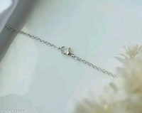 Beautiful Necklace Set of 4 Stylish trendy Silver plated American diamond charm pendant necklace for women and girls. | Accessories | Gift | Korean | Minimal | Neckpiece | Aesthetic Jewellery - Free Size, Silver