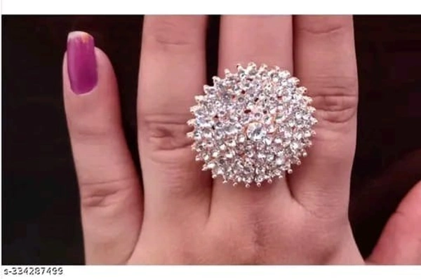 rings Fancy party wear women's rings combo pack of 3 - Free Size, Silver