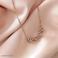 TheVineGirl Rosegold-plated Multi Wearing Clover Open Hearts Magnetic Pendant Necklace For Girls And Women - Free Size, Gold