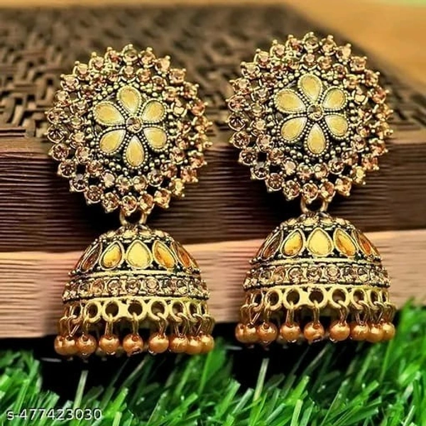 PINMORA New Traditional golden jhumki Best quality for women and girls stylish latest design - Free Size, Being