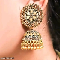 PINMORA New Traditional golden jhumki Best quality for women and girls stylish latest design - Free Size, Being