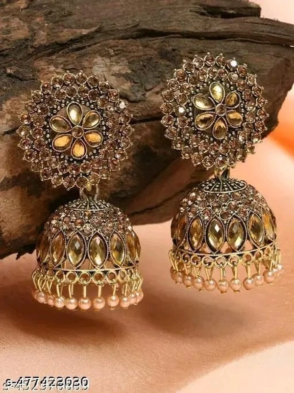 PINMORA New Traditional golden jhumki Best quality for women and girls stylish latest design - Free Size, Being