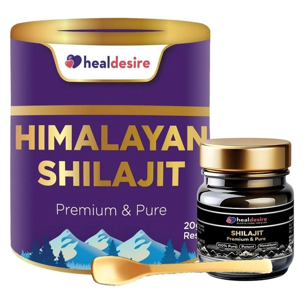 Healdesire Himalayan Shilajit Resin | 20g Pure | 40 Servings | Ayurvedically Purified with Triphala | Up to 80% Fulvic Acid