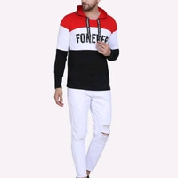 Stylish Hoodie T-shirts - white & Red, S (Chest Size: 38 in, Length Size: 27 in) 