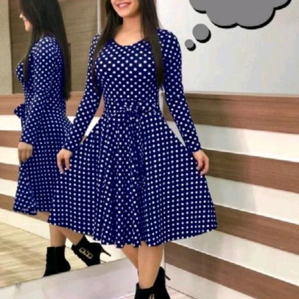 Printed Short Dress - XXXL (Bust Size: 46 in, Size Length: 39 in) 