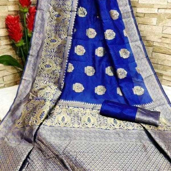 Banarasi Silk Sari - Free Size (Saree Length Size: 5.5 m, Blouse Length Size: 0.8 m) 