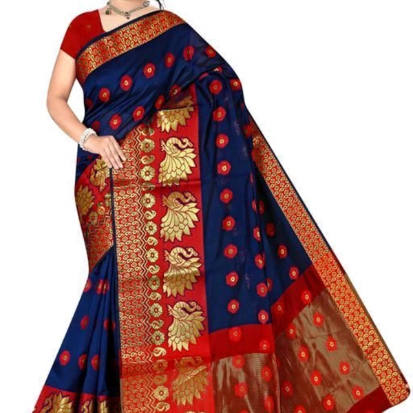 Banarasi Cotton Silk Saree - Blue 