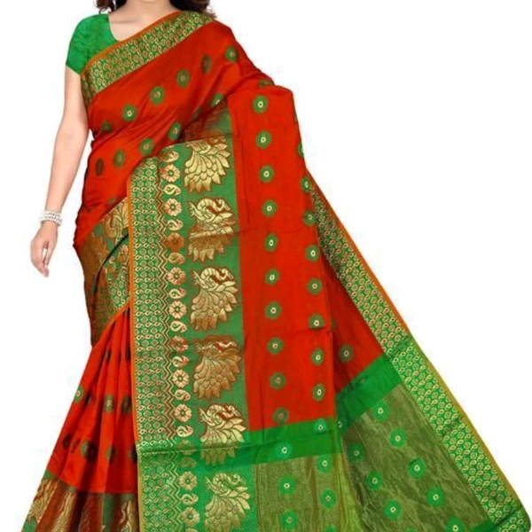 Banarasi Cotton Silk Saree - Red