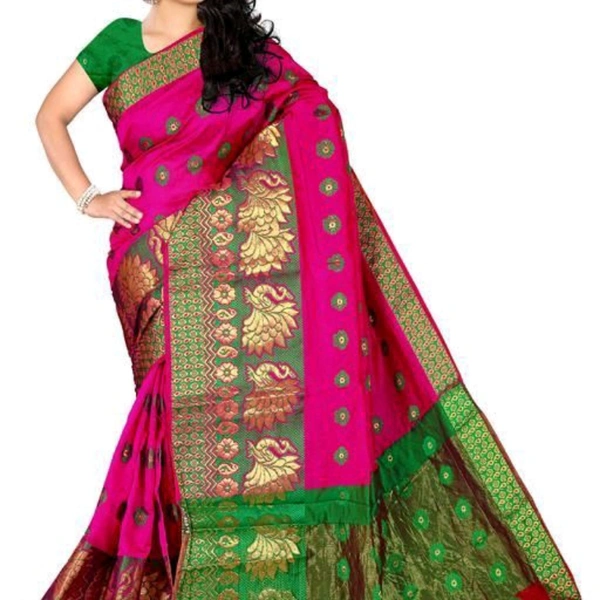 Banarasi Cotton Silk Saree - Pink