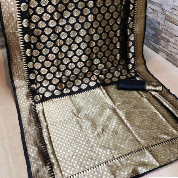 Beautiful Banarasi Silk SareeSaree - Black