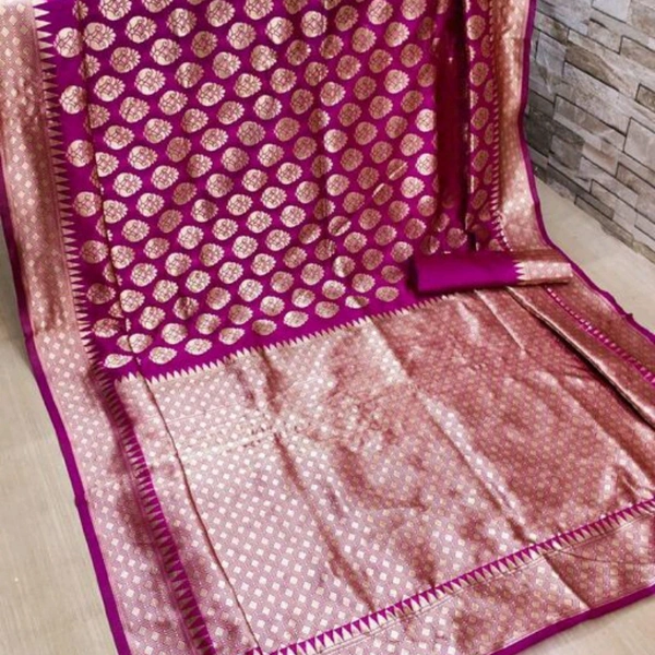 Beautiful Banarasi Silk SareeSaree - Purple