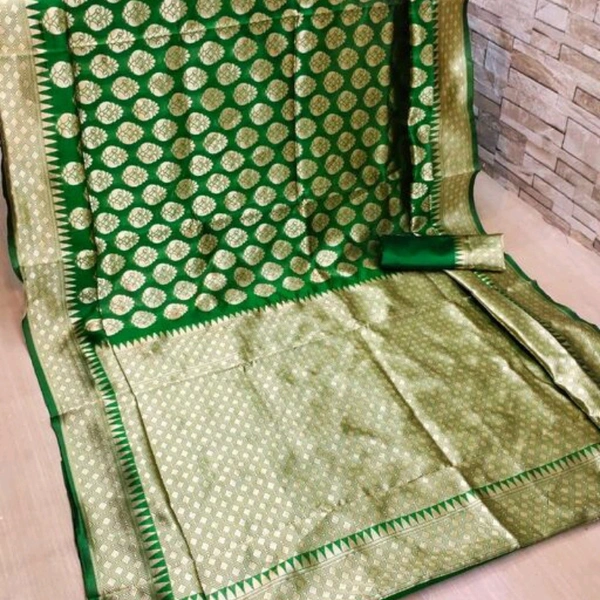 Beautiful Banarasi Silk SareeSaree - light green