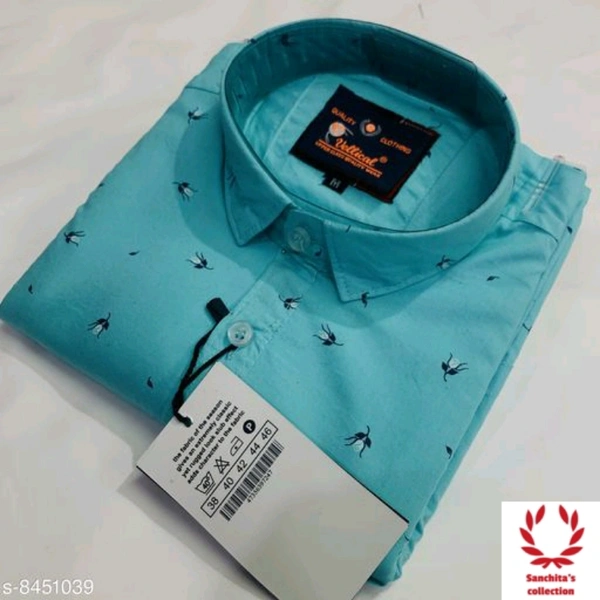 PRINTED Cotton SHIRT - L (Chest Size: 41 in Length Size: 30 in), See Green