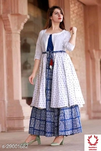 Stylish Long Gowns - L (Bust Size - 40 in ,  Length Size - 43 in)