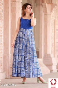 Stylish Long Gowns - L (Bust Size - 40 in ,  Length Size - 43 in)