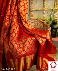 Litchi Silk Sari - Free Size (Saree Length Size: 5.5 m, Blouse Length Size: 0.8 m) 