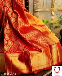 Litchi Silk Sari - Free Size (Saree Length Size: 5.5 m, Blouse Length Size: 0.8 m) 