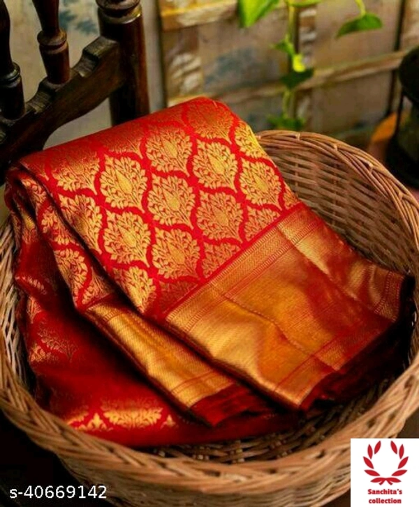Litchi Silk Sari - Free Size (Saree Length Size: 5.5 m, Blouse Length Size: 0.8 m) 
