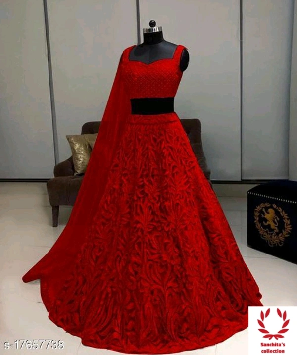Stylish Lehenga - Semi Stitched (Lehenga Waist Size: 44 in, Lehenga Length Size: 42 in, Duppatta Length Size: 2.1 m) 