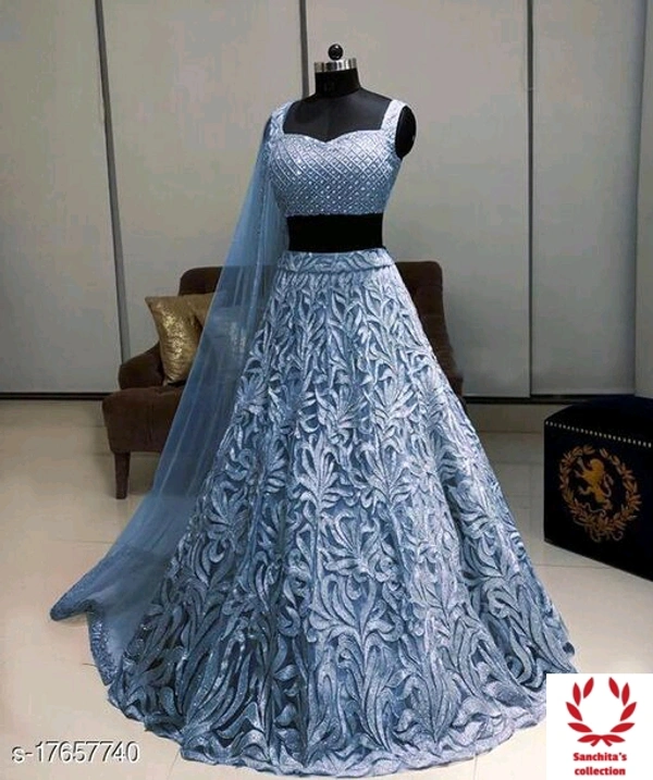 Stylish Lehenga - Semi Stitched (Lehenga Waist Size: 44 in, Lehenga Length Size: 42 in, Duppatta Length Size: 2.1 m) 