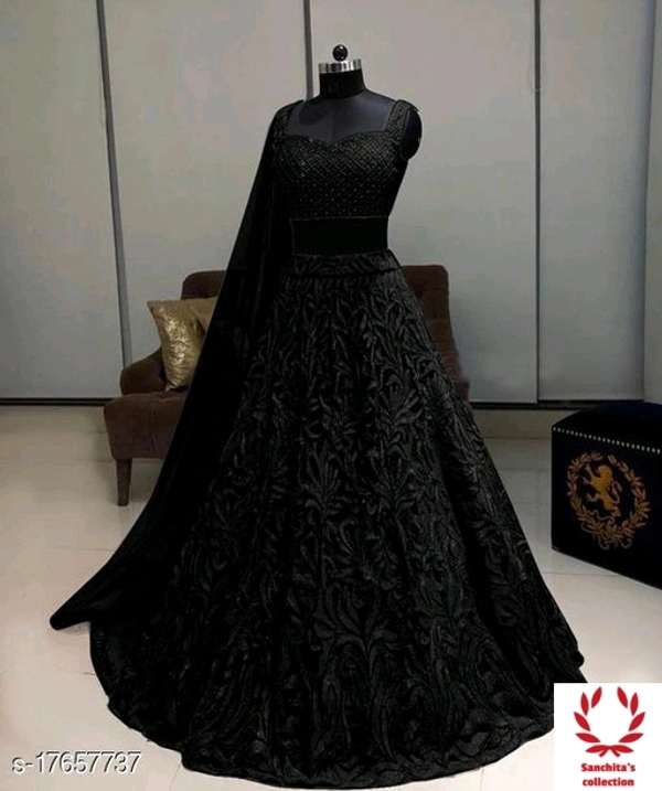 Stylish Lehenga - Semi Stitched (Lehenga Waist Size: 44 in, Lehenga Length Size: 42 in, Duppatta Length Size: 2.1 m) 