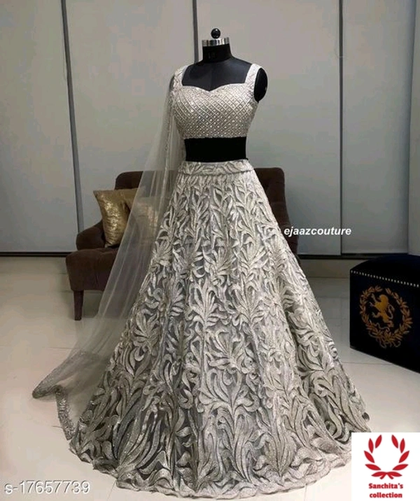 Stylish Lehenga - Semi Stitched (Lehenga Waist Size: 44 in, Lehenga Length Size: 42 in, Duppatta Length Size: 2.1 m) 