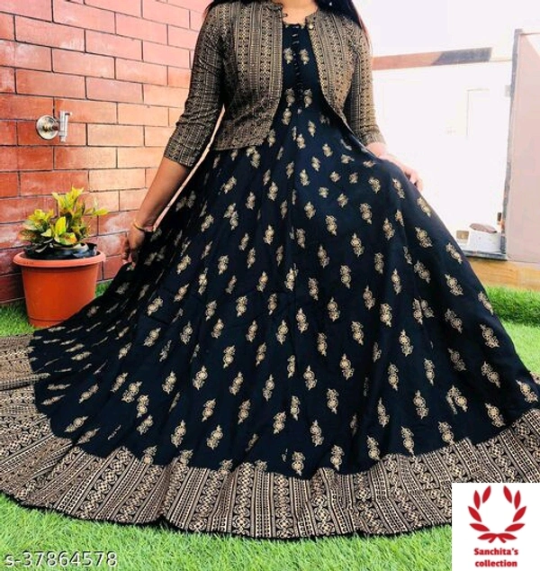 Long Stylish Gowns - M (Bust Size: 38 in, Size Length: 50 in)