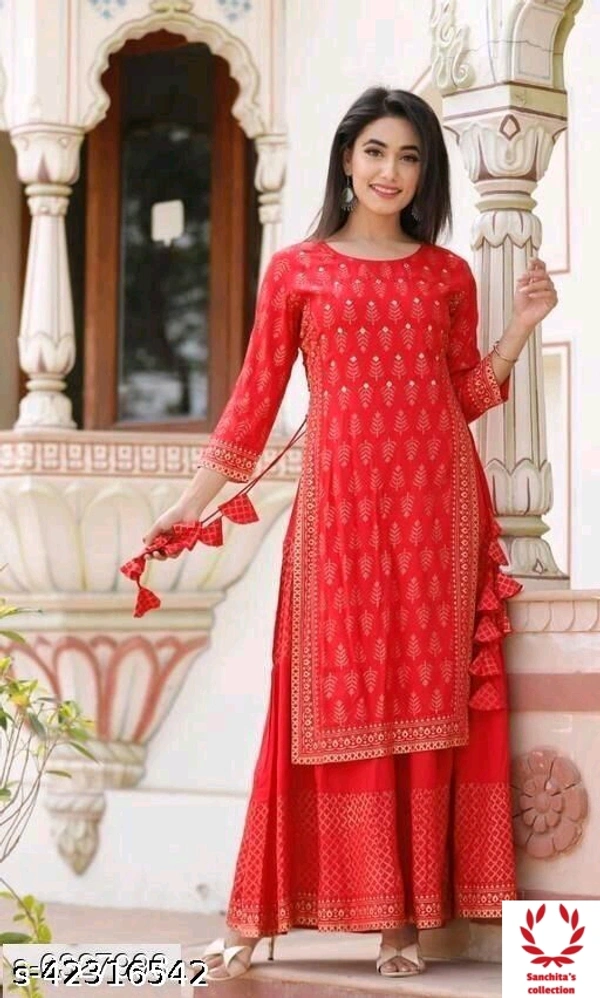 Stylish Two Piece Designed Gowns - XL (Bust Size: 42 in, Size Length: 48 in)