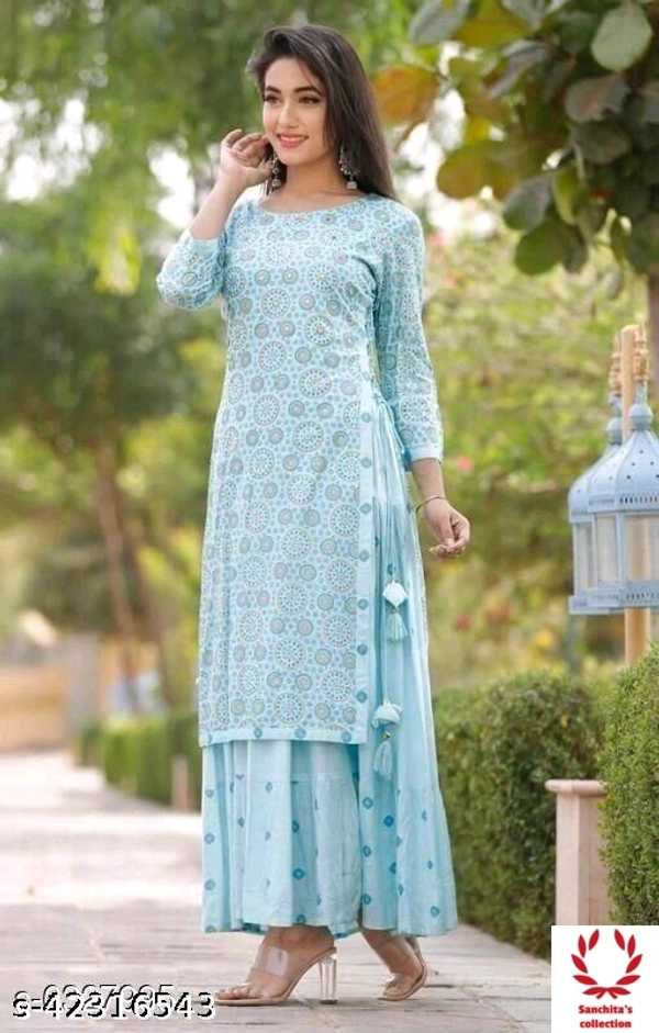 Stylish Two Piece Designed Gown - XXL (Bust Size: 44 in, Size Length: 48 in) 